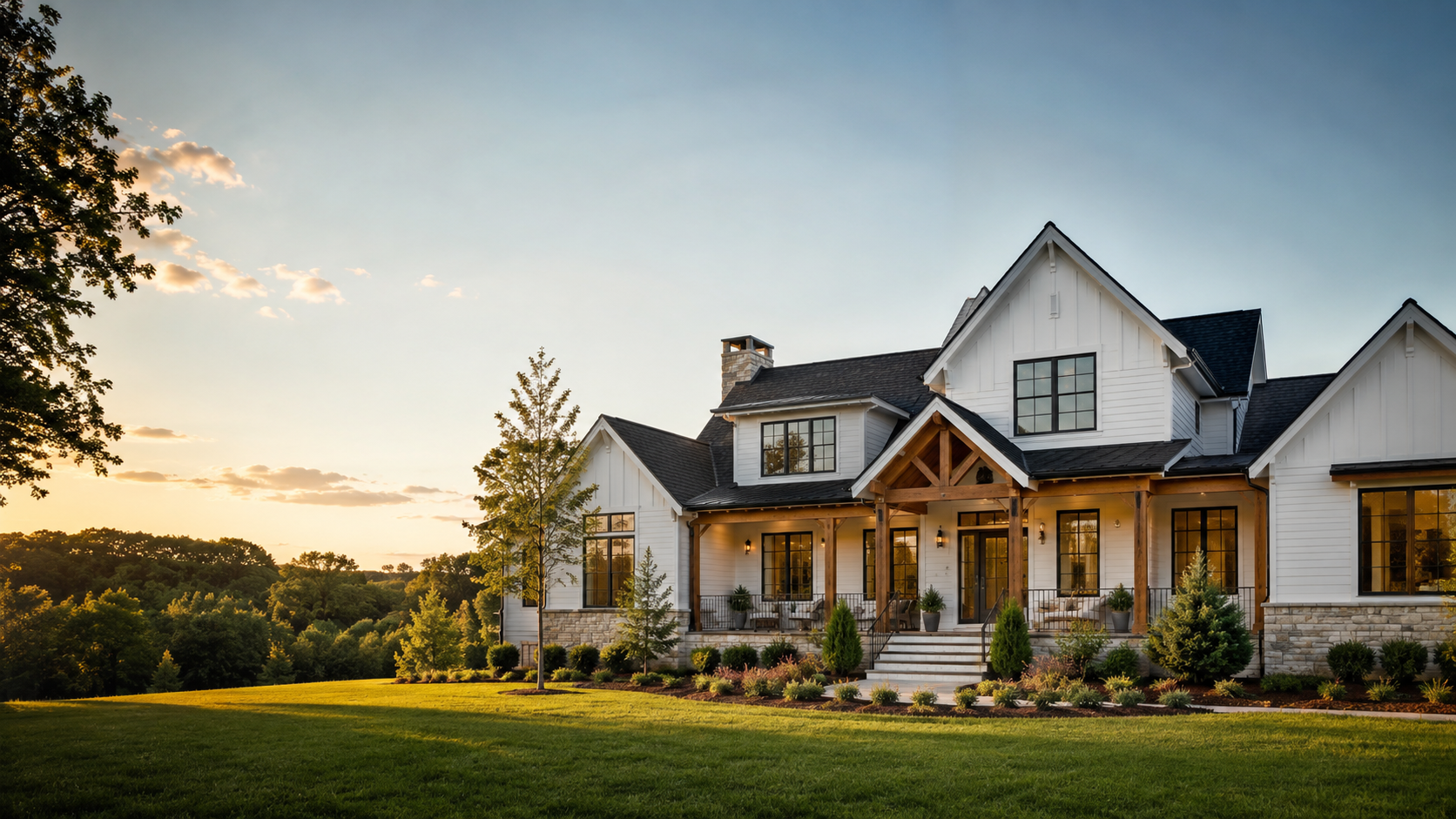 Refined Carolina home with a welcoming front porch